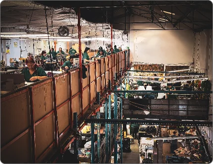Wide view of the Balsa production floor